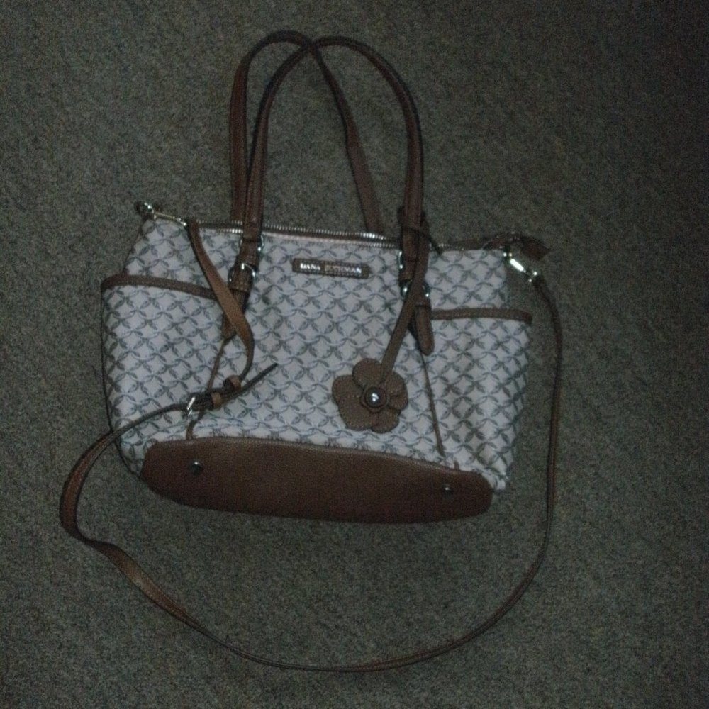 Dana Buchman Convertible Strap Handbag Purse Shoulder Bag Brocade Woven Fabric
